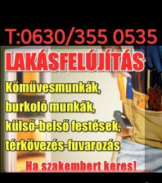 Burkolás: járólap, csempe, fuvarozás kisteherautóval.